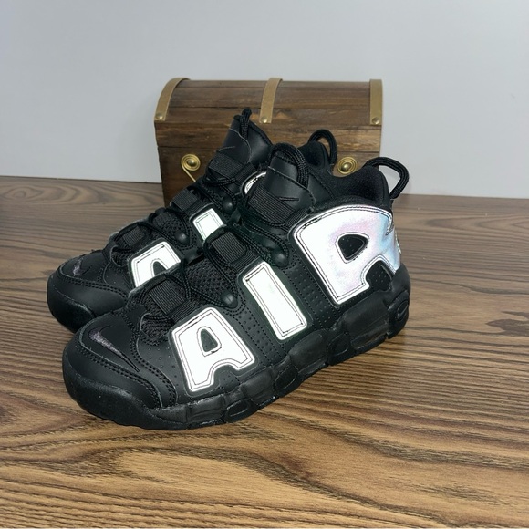 Nike Air More Uptempo GS Size 4.5Y Women’s 6 'Reflective' Sneakers 922845-001 - Picture 9 of 12